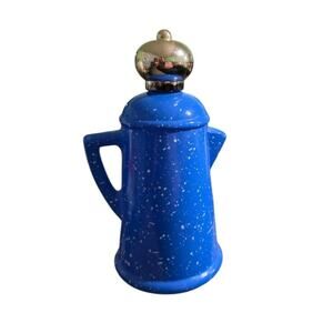 AVON Vintage Country Style Blue Coffee Pot Soap/Lotion Dispenser No Pump